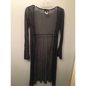 90’s glitter accented black net cardigan